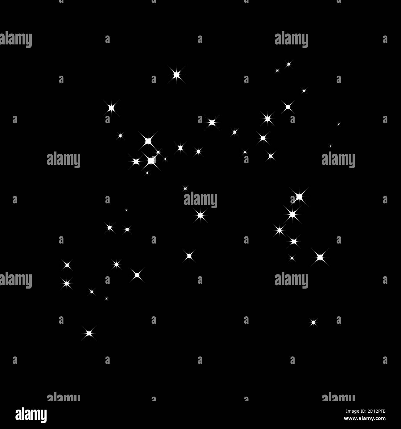 Source aléatoire de flux d'étoile de feu d'artifice. Star du tournage. Étoiles sur fond noir Illustration de Vecteur