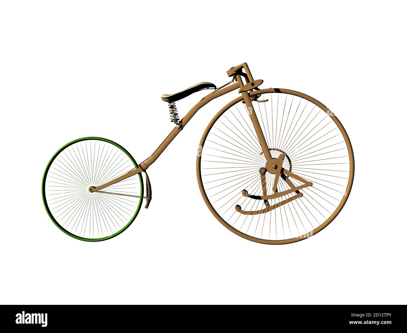 vélo antique avec des roues de différentes tailles Photo Stock - Alamy