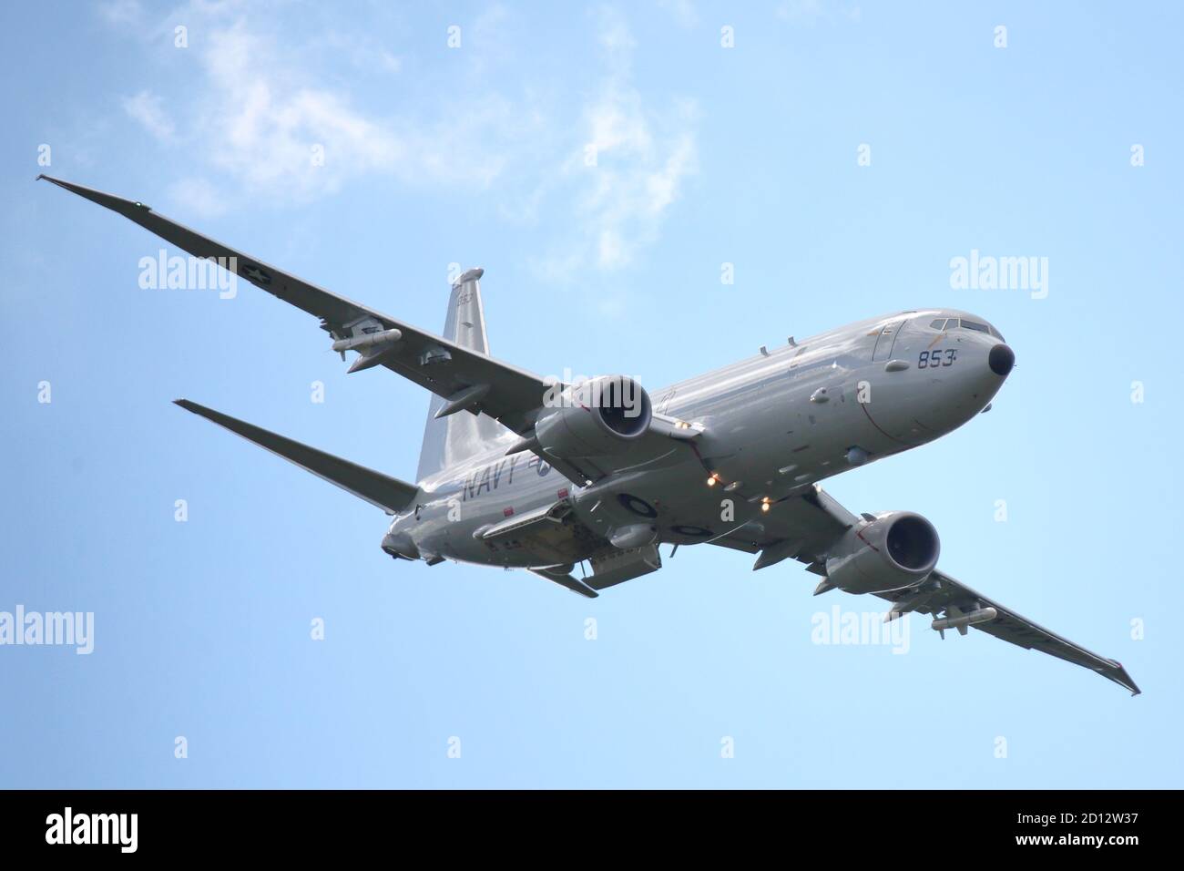LE Boeing P-8A Poseidon (737-8FV) 168853 DE la Marine AMÉRICAINE est présenté au salon aéronautique international de Farnborough, au Hampshire, au Royaume-Uni Banque D'Images