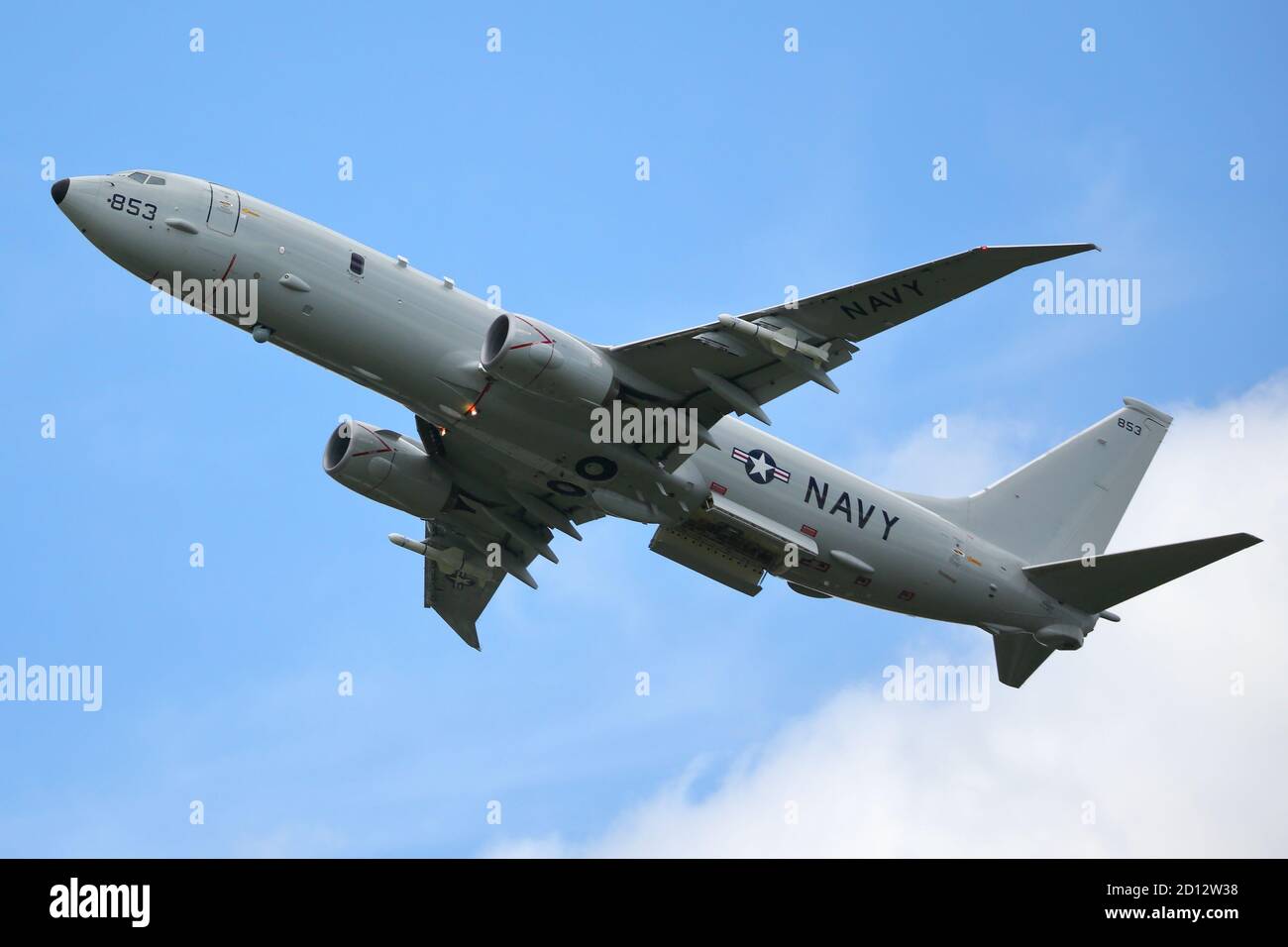 LE Boeing P-8A Poseidon (737-8FV) 168853 DE la Marine AMÉRICAINE est présenté au salon aéronautique international de Farnborough, au Hampshire, au Royaume-Uni Banque D'Images