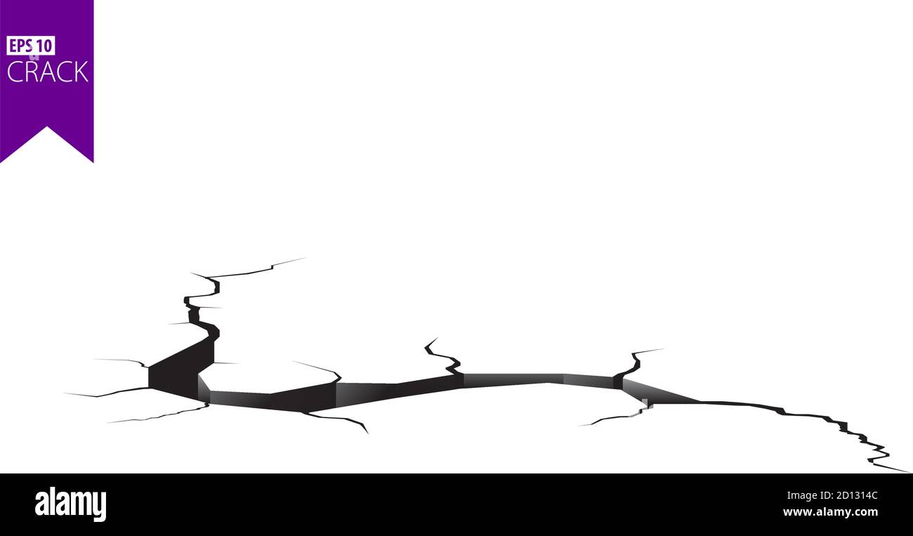 Fissures de masse. Tremblement de terre et fissures de terre, effet de trou, craquelure et texture de mur endommagée. Les illustrations vectorielles peuvent être utilisées pour les sujets tremblement de terre, accident, destruction Illustration de Vecteur