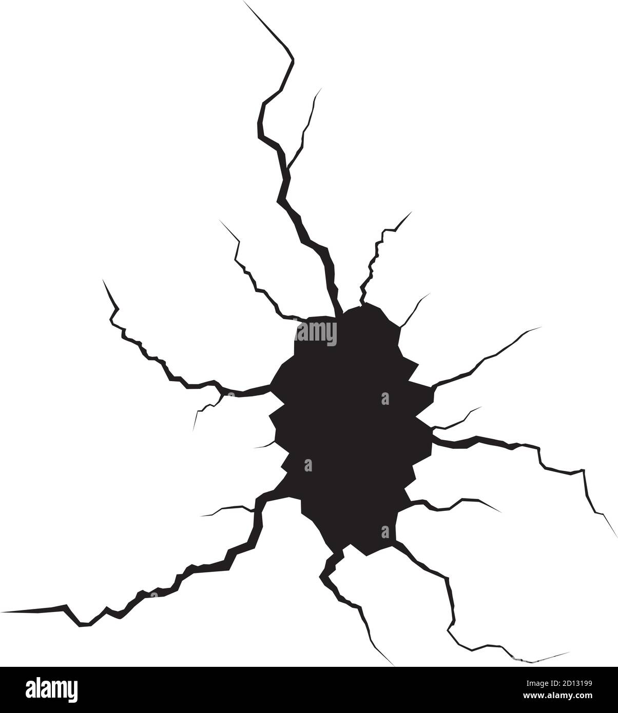 Fissures de masse. Tremblement de terre et fissures de terre, effet de trou, craquelure et texture de mur endommagée. Les illustrations vectorielles peuvent être utilisées pour les sujets tremblement de terre, accident, destruction Illustration de Vecteur