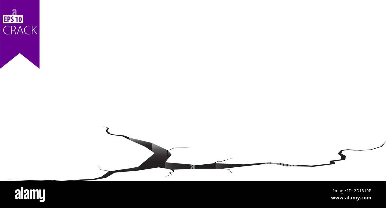 Fissures de masse. Tremblement de terre et fissures de terre, effet de trou, craquelure et texture de mur endommagée. Les illustrations vectorielles peuvent être utilisées pour les sujets tremblement de terre, accident, destruction Illustration de Vecteur