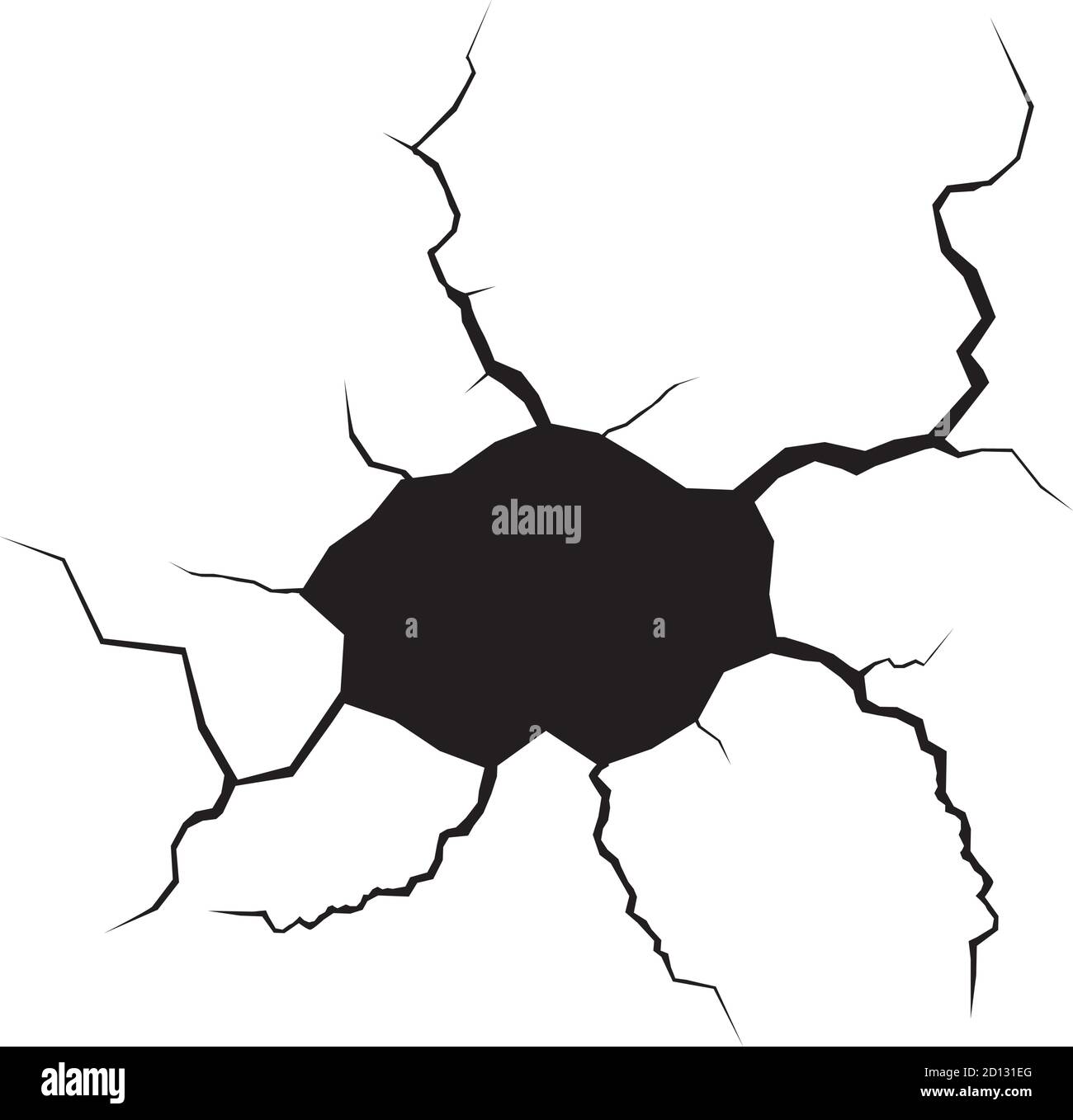 Fissures de masse. Tremblement de terre et fissures de terre, effet de trou, craquelure et texture de mur endommagée. Les illustrations vectorielles peuvent être utilisées pour les sujets tremblement de terre, accident, destruction Illustration de Vecteur