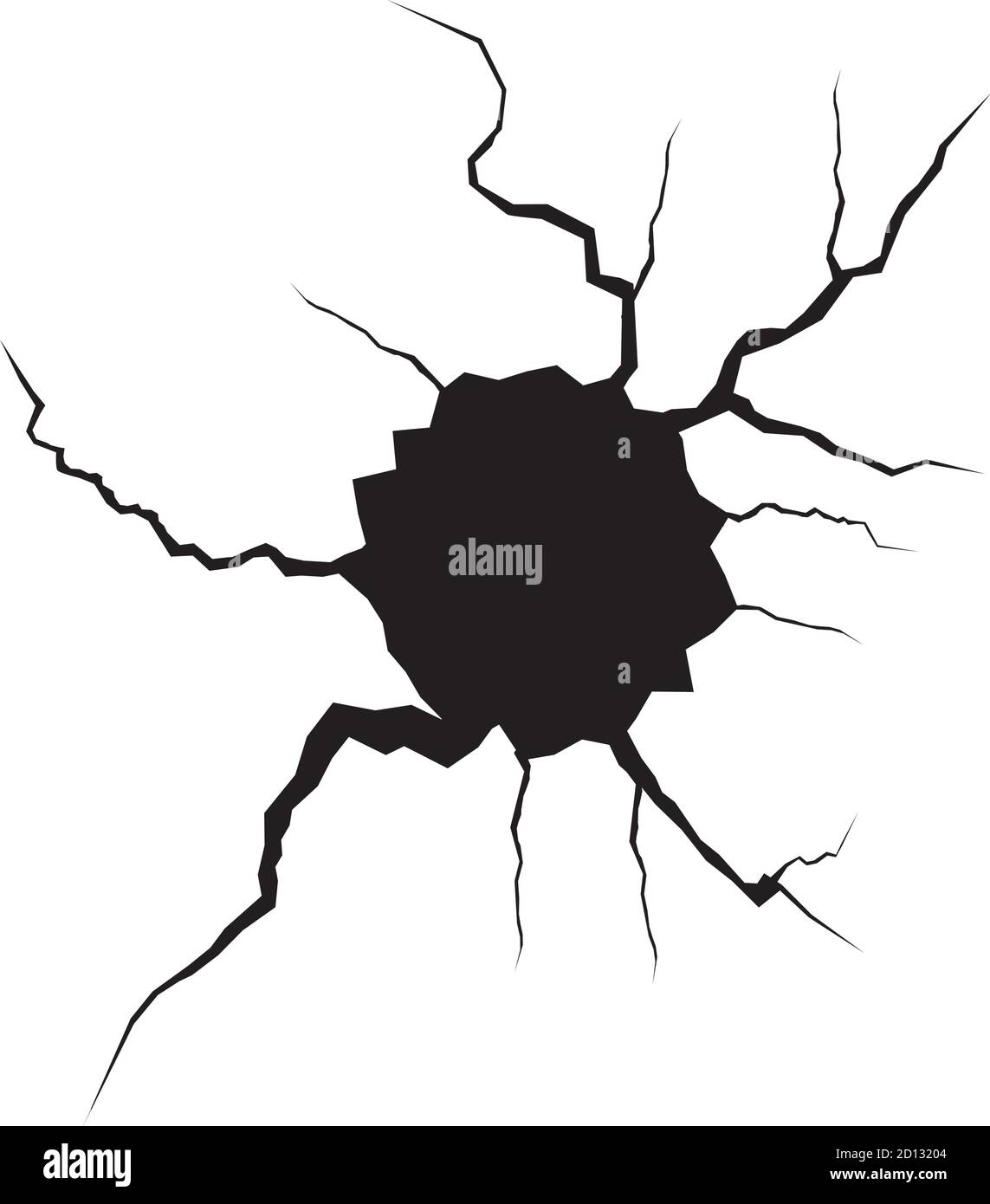 Fissures de masse. Tremblement de terre et fissures de terre, effet de trou, craquelure et texture de mur endommagée. Les illustrations vectorielles peuvent être utilisées pour les sujets tremblement de terre, accident, destruction Illustration de Vecteur