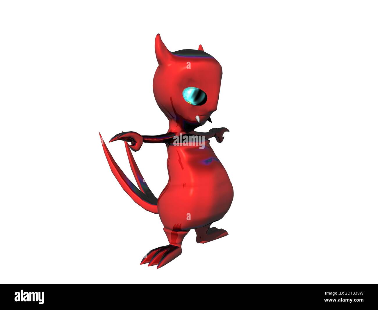 petit diable de dessin animé rouge Banque D'Images