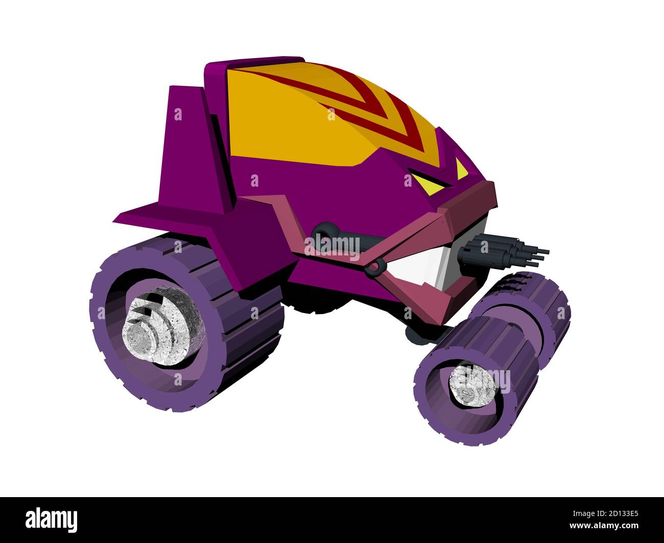 véhicule-jouet peint de couleurs vives avec grandes roues Banque D'Images