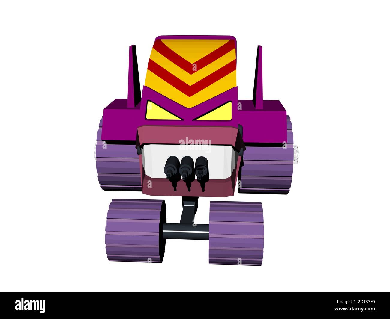 véhicule-jouet peint de couleurs vives avec grandes roues Banque D'Images