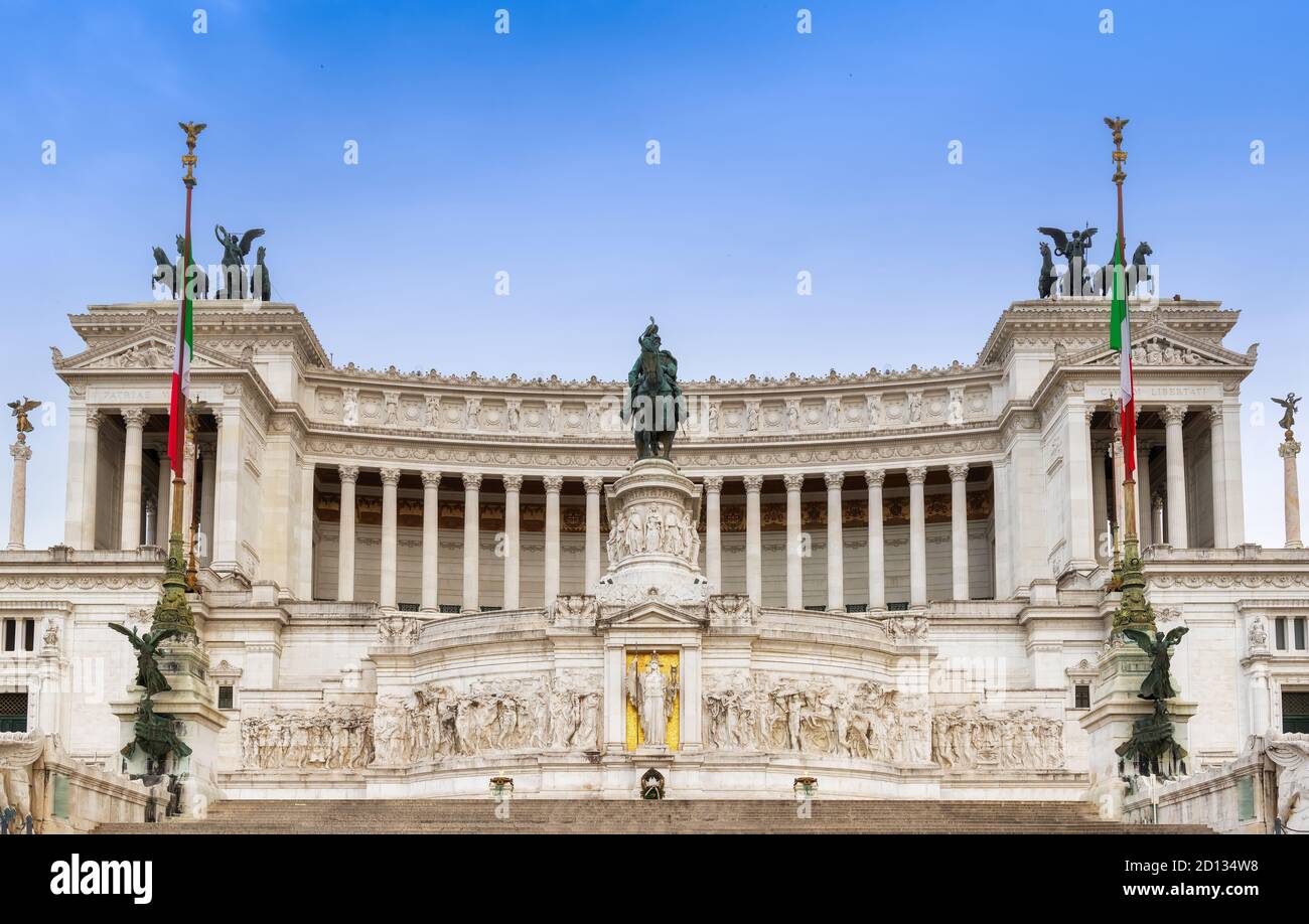 Le monument national Victor Emmanuel II à Rome, Italie. Banque D'Images