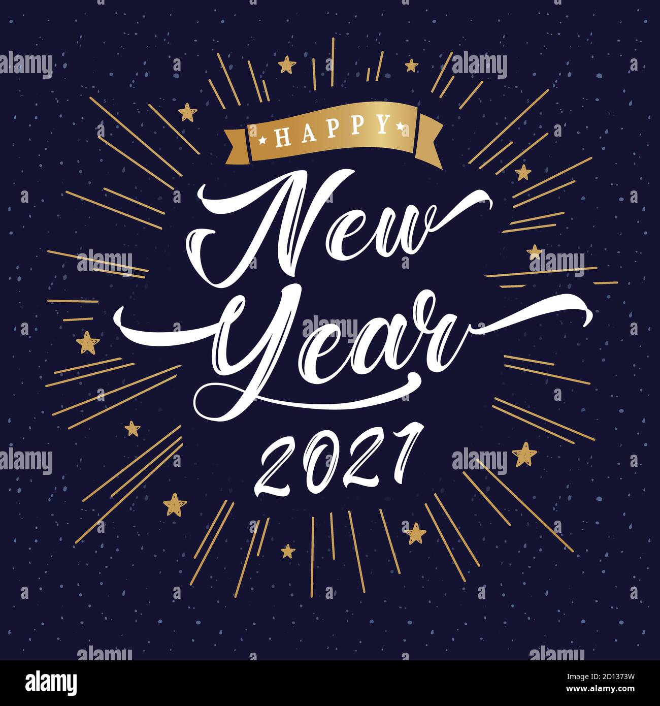 Affiche vintage avec inscription « bonne année » 2021. 20 et 21 chiffres et faisceaux dorés vecteur typographique Illustration pour la bannière de Noël Illustration de Vecteur