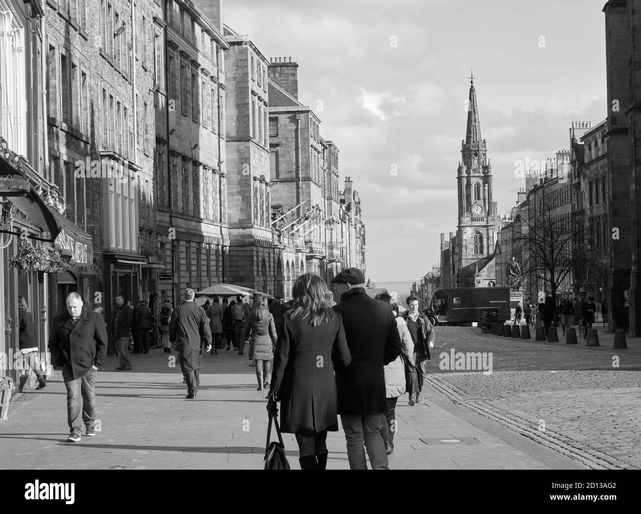 Street Scene, Royal Mile, vieille ville d'Édimbourg, centre de l'Écosse, Royaume-Uni Banque D'Images