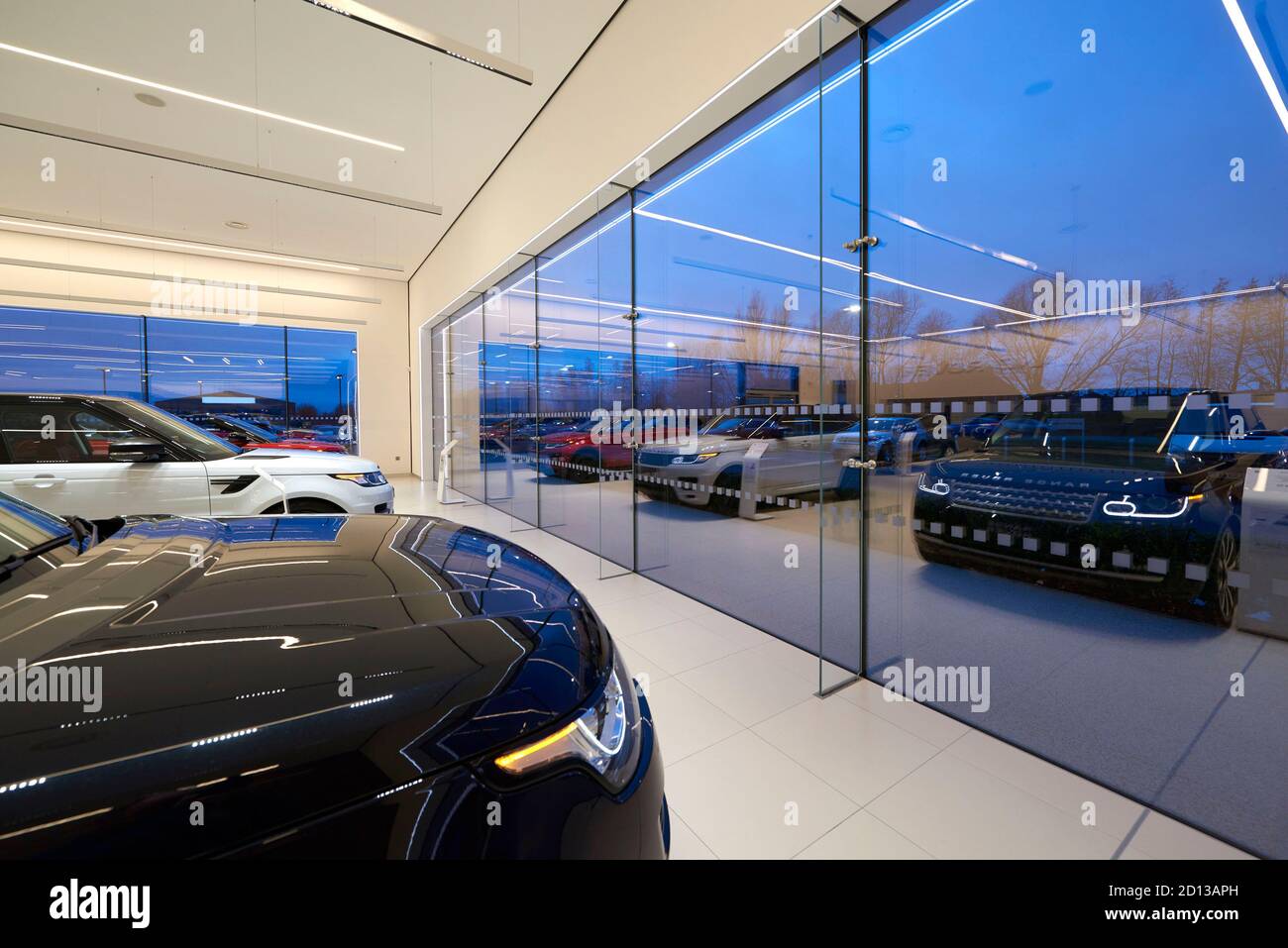 Concessionnaire Jaguar Land rover, Boston, est de l'Angleterre, Royaume-Uni Banque D'Images