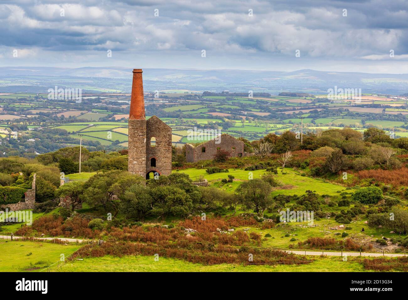 La maison de moteur désexploitée de la mine Phoenix United à Minions sur Bodmin Moor, Cornwall, Royaume-Uni Banque D'Images