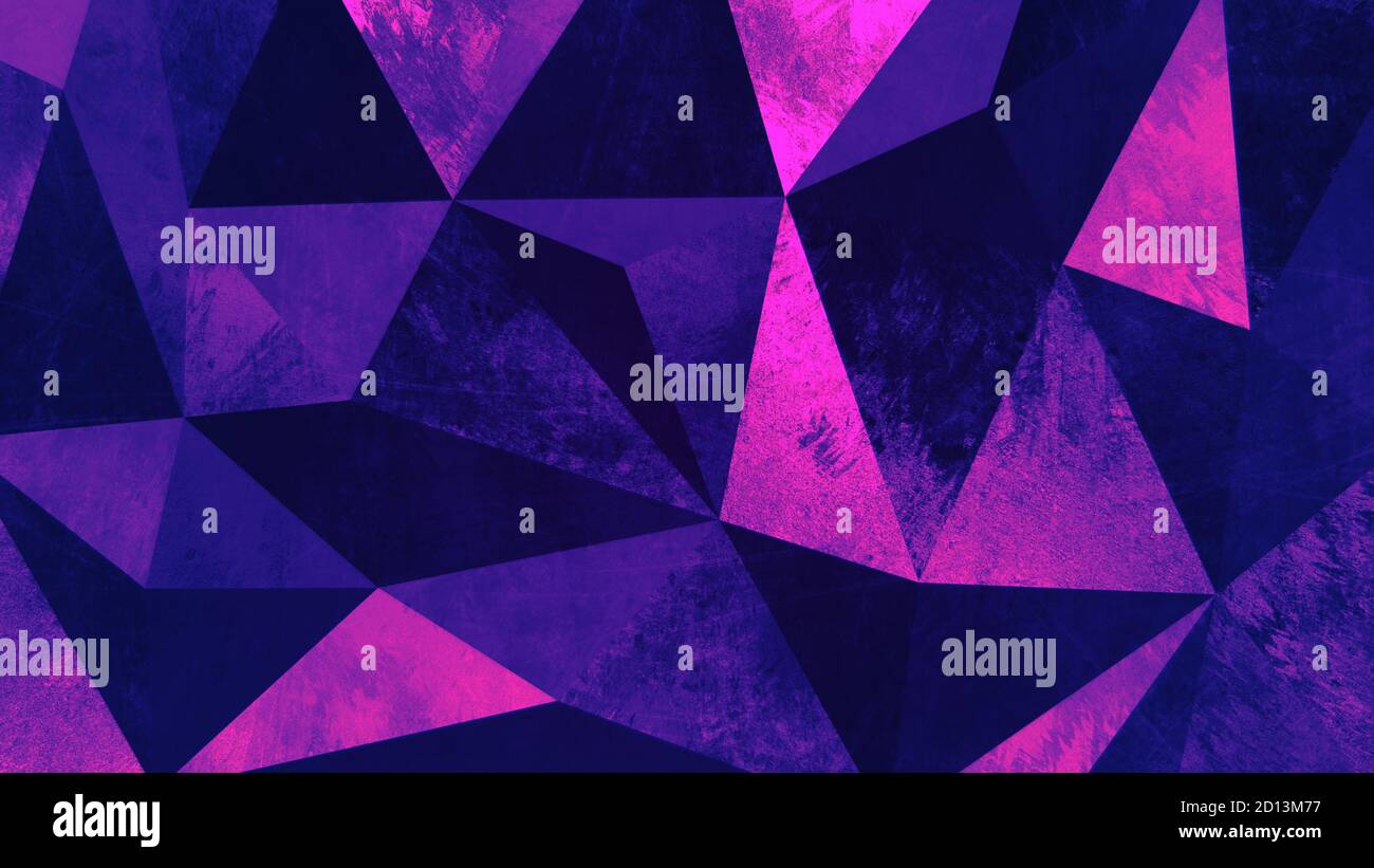Fond métal magique rose bleu triangulaire géométrique. Rendu 3D Banque D'Images