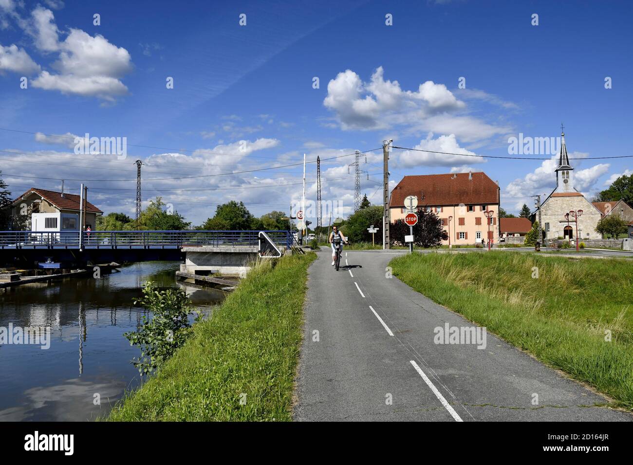 France, territoire de Belfort, Brebotte, canal du RH?ne au Rhin, pont-levis Banque D'Images