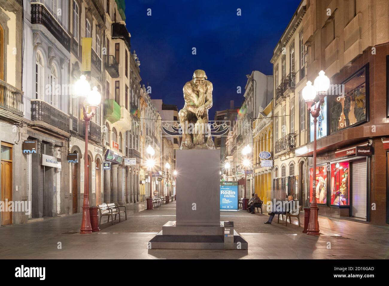 Le penseur d'Auguste Rodin, exposition d'art de rue à Las Palmas sur Gran Canaria. Banque D'Images