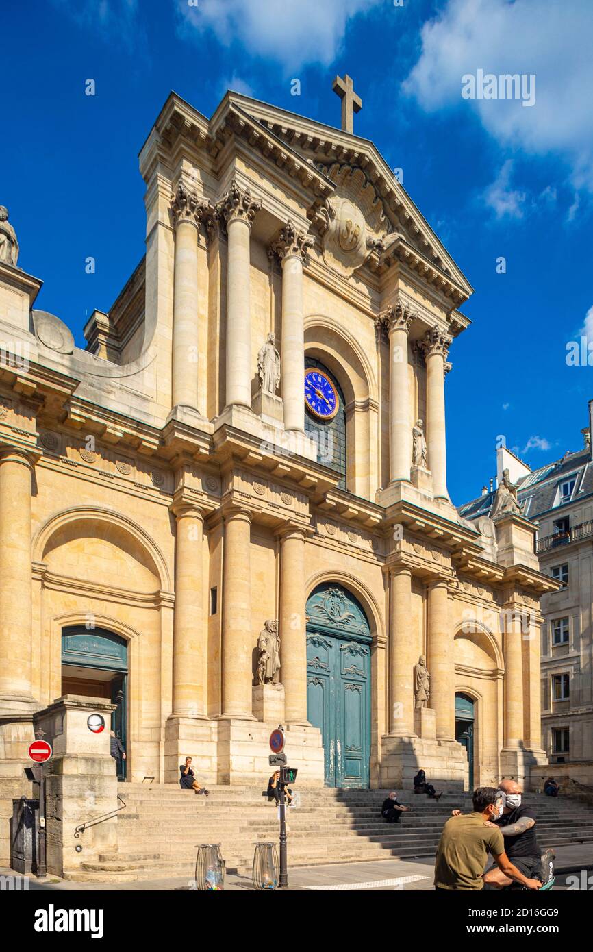 France, Paris, rue Saint Honoré, église baroque Saint Roch à Paris Banque D'Images