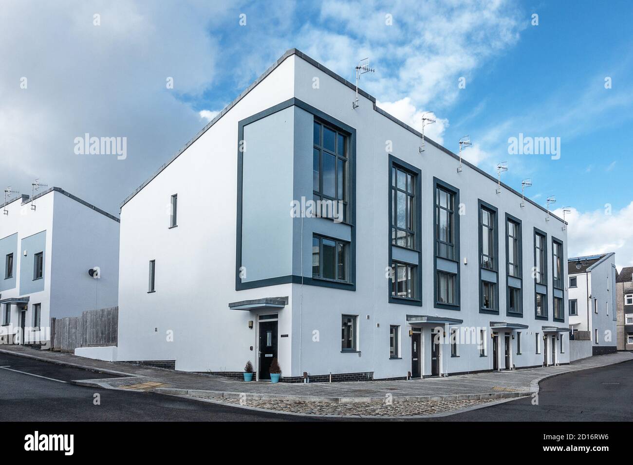 Nouveau développement de logements urbains à Plymouth Devon Banque D'Images