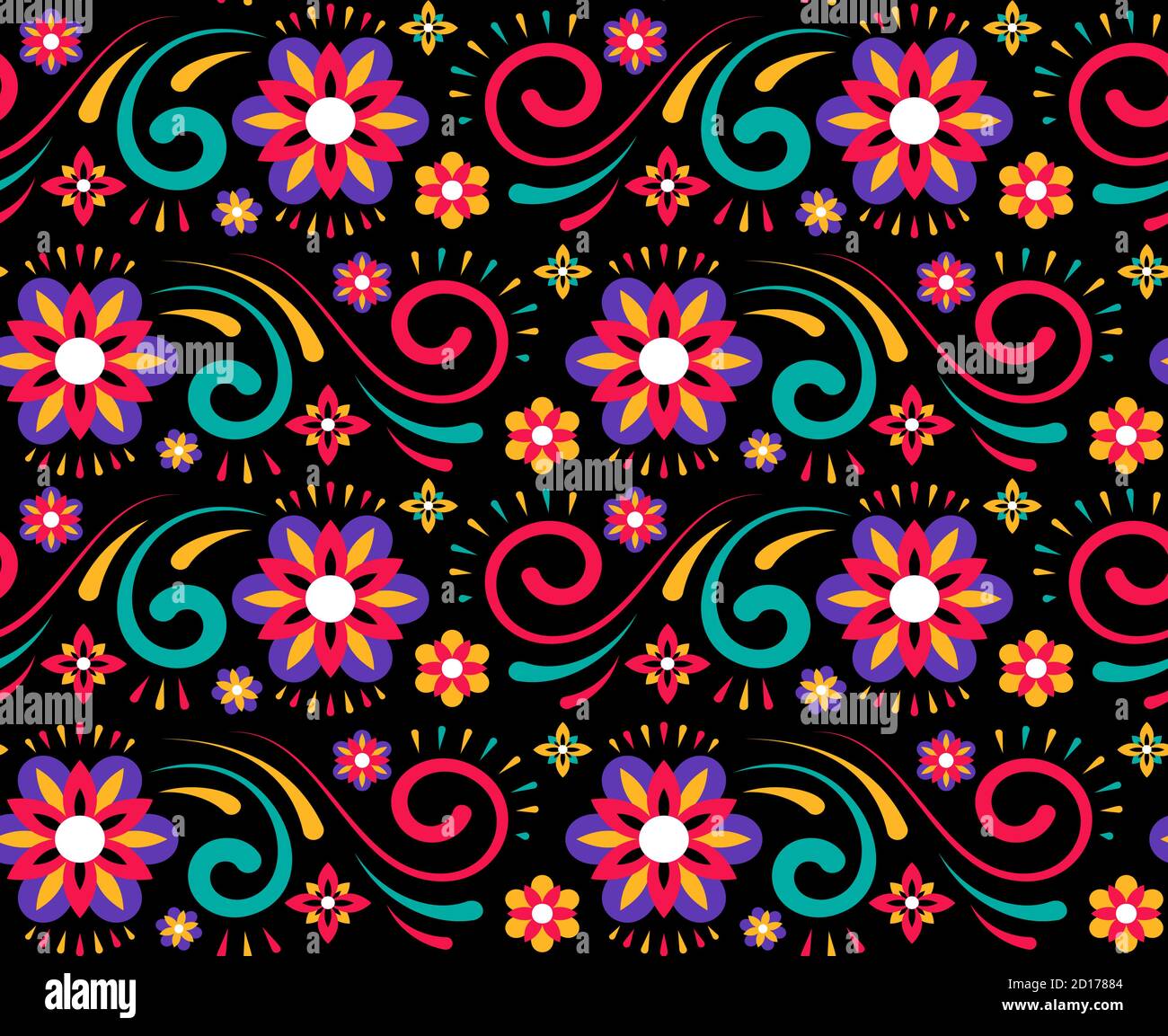 Motif mexicain fleuri abstrait pour un motif textile Illustration de Vecteur