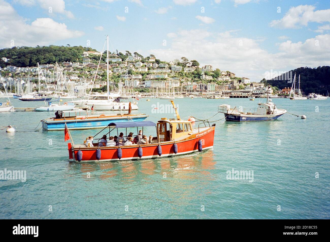 Le Dittisham Ferry sur la rivière Dart à Dartmouth, Devon, Angleterre, Royaume-Uni. Banque D'Images