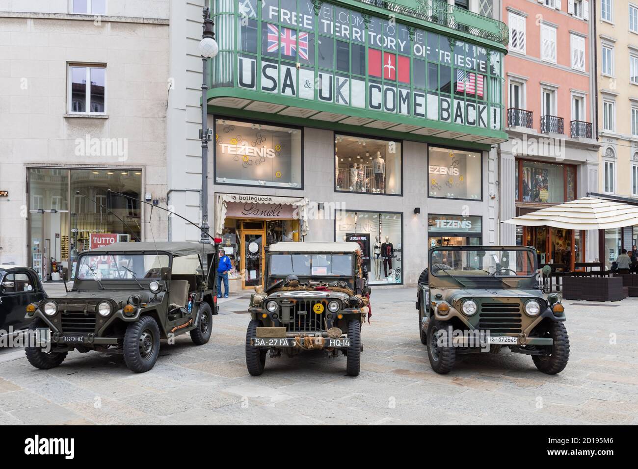Jeep de l'armée américaine, jeep de la Seconde Guerre mondiale - Trieste, Italie Banque D'Images