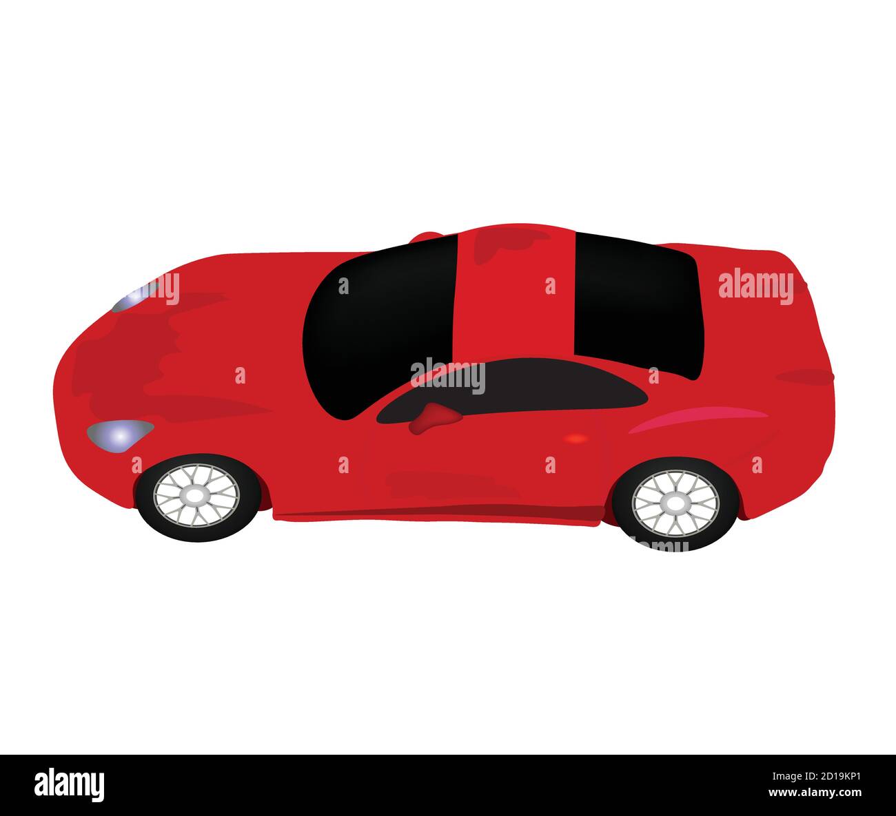 Vue d'en haut de la voiture sport rouge, Vector Illustration de Vecteur