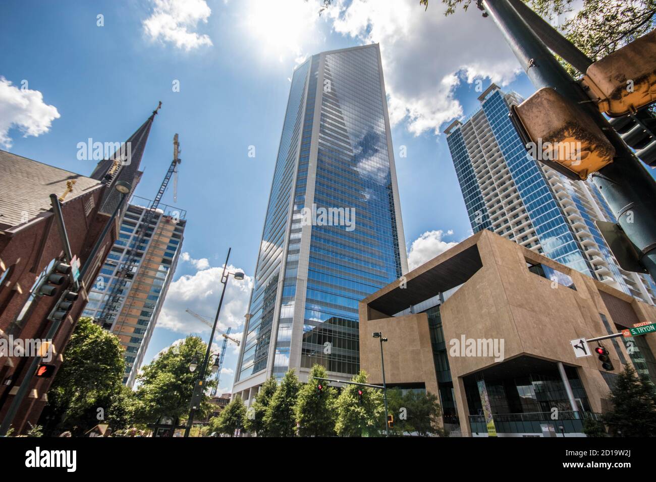 Paysage urbain du centre-ville de Charlotte, Caroline du Nord. Banque D'Images