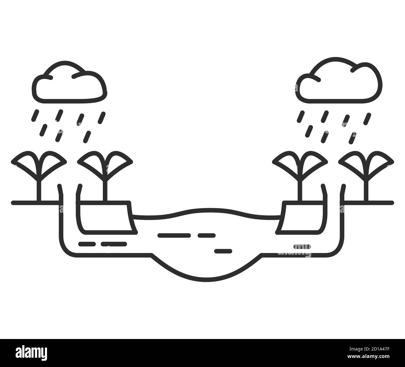 Icône irrigation jardin. Concept agricole plantes cultivées. Illustration de Vecteur