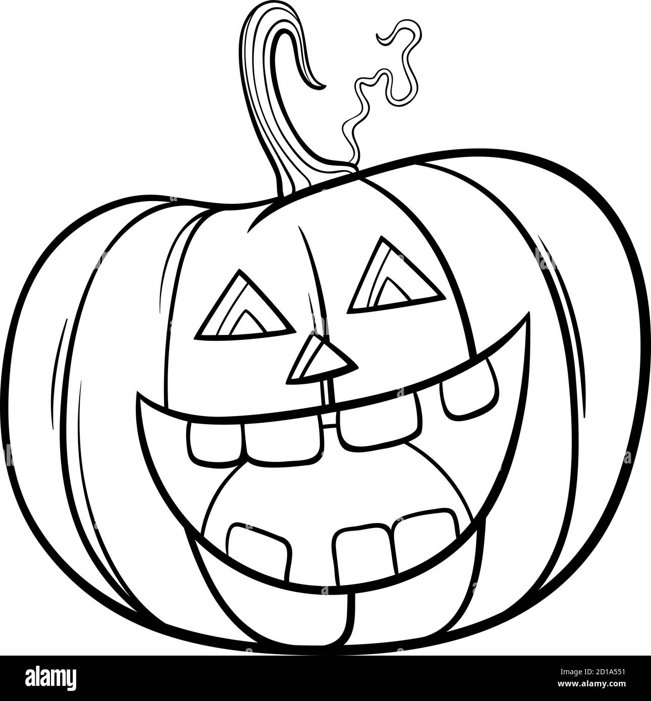 Dessin-modèle noir et blanc Illustration du personnage de citrouille Jack-O '-Lantern d'Halloween Page de livre de coloriage Image Vectorielle Stock -  Alamy