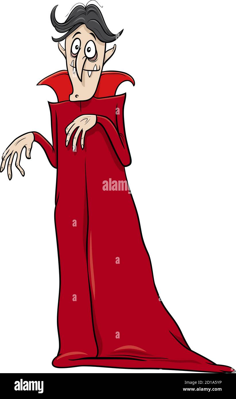 Dessin animé Illustration du personnage drôle de Vampire ou de Count Dracula Halloween Illustration de Vecteur