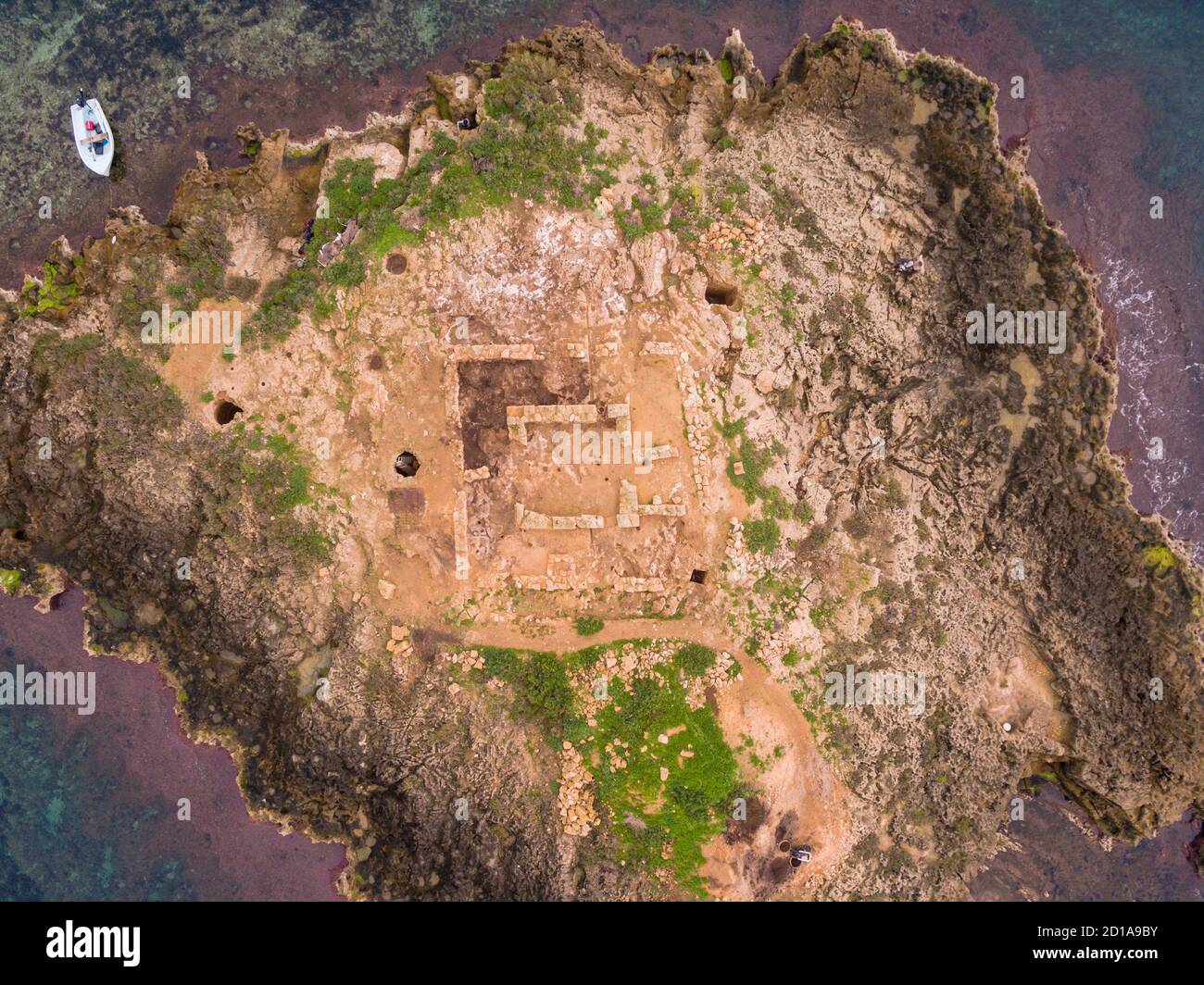 Site archéologique punique, Na Galera islet, Can Pastilla, à Palma, Majorque, îles Baléares, Espagne, Europe Banque D'Images