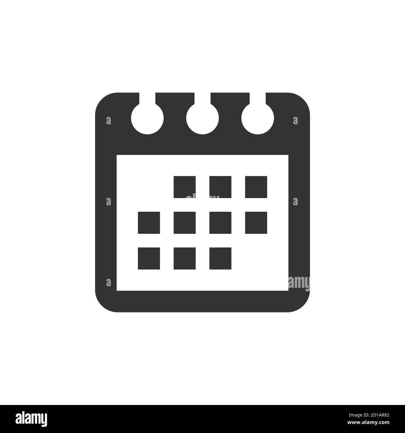 Icône de vecteur de calendrier. Symbole de glyphe noir de calendrier simple. Illustration de Vecteur