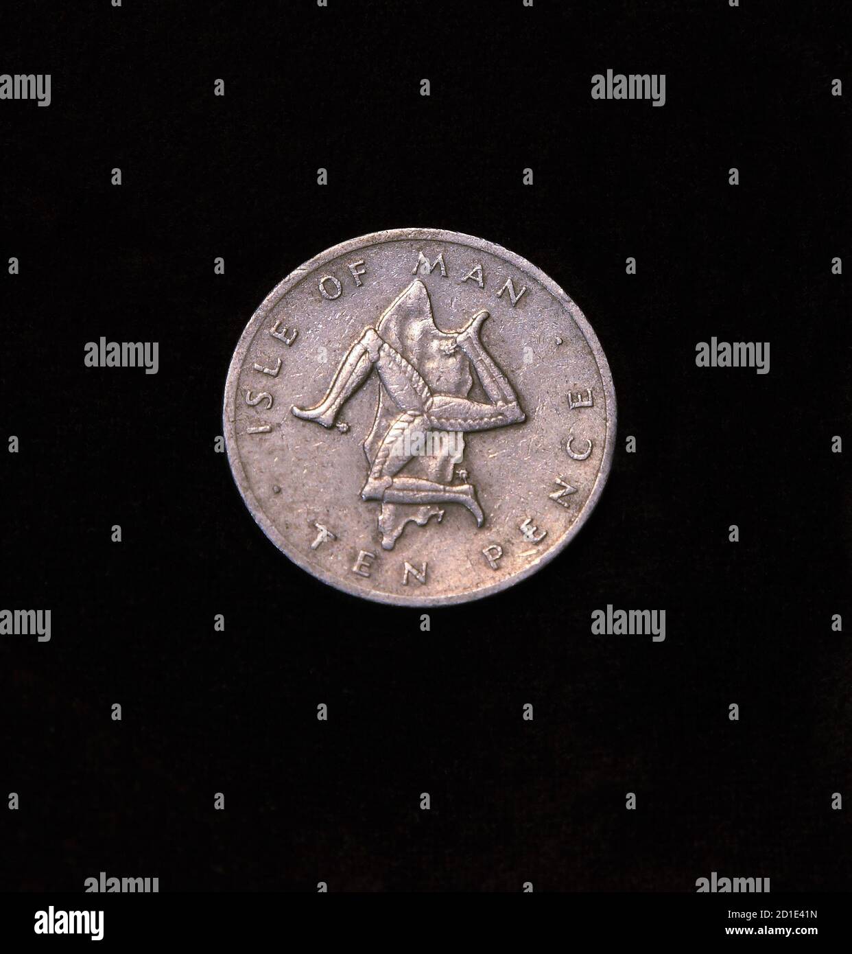 Île de Man, dix Pence, coin, 1976, symbole, Trois pieds, monnaie britannique Banque D'Images
