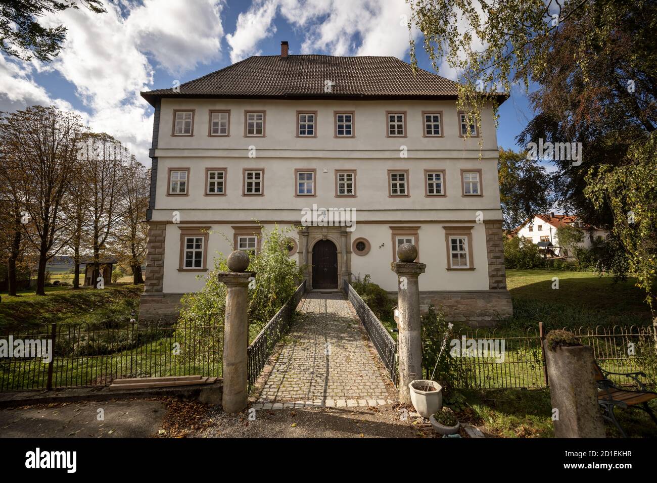 Ormer a amarré le château de Moggenbrunn à Meeder, Allemagne Banque D'Images