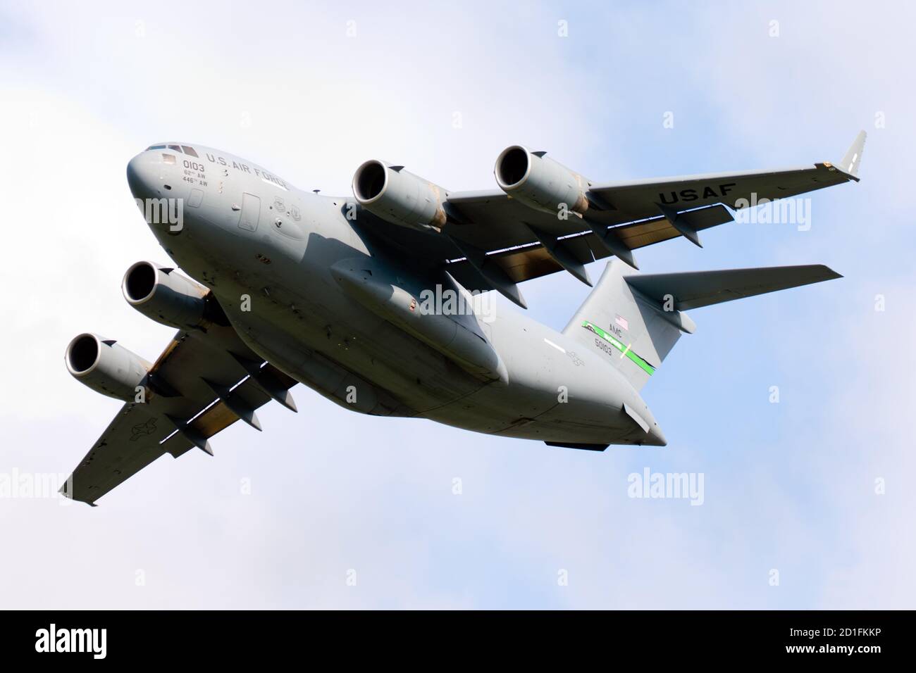 Le C-17 Globemaster de l'équipe de démonstration de la côte ouest de la Force aérienne des États-Unis se produit à l'Airshow London Skydrive 2020 à London, Ontario, Canada. Banque D'Images
