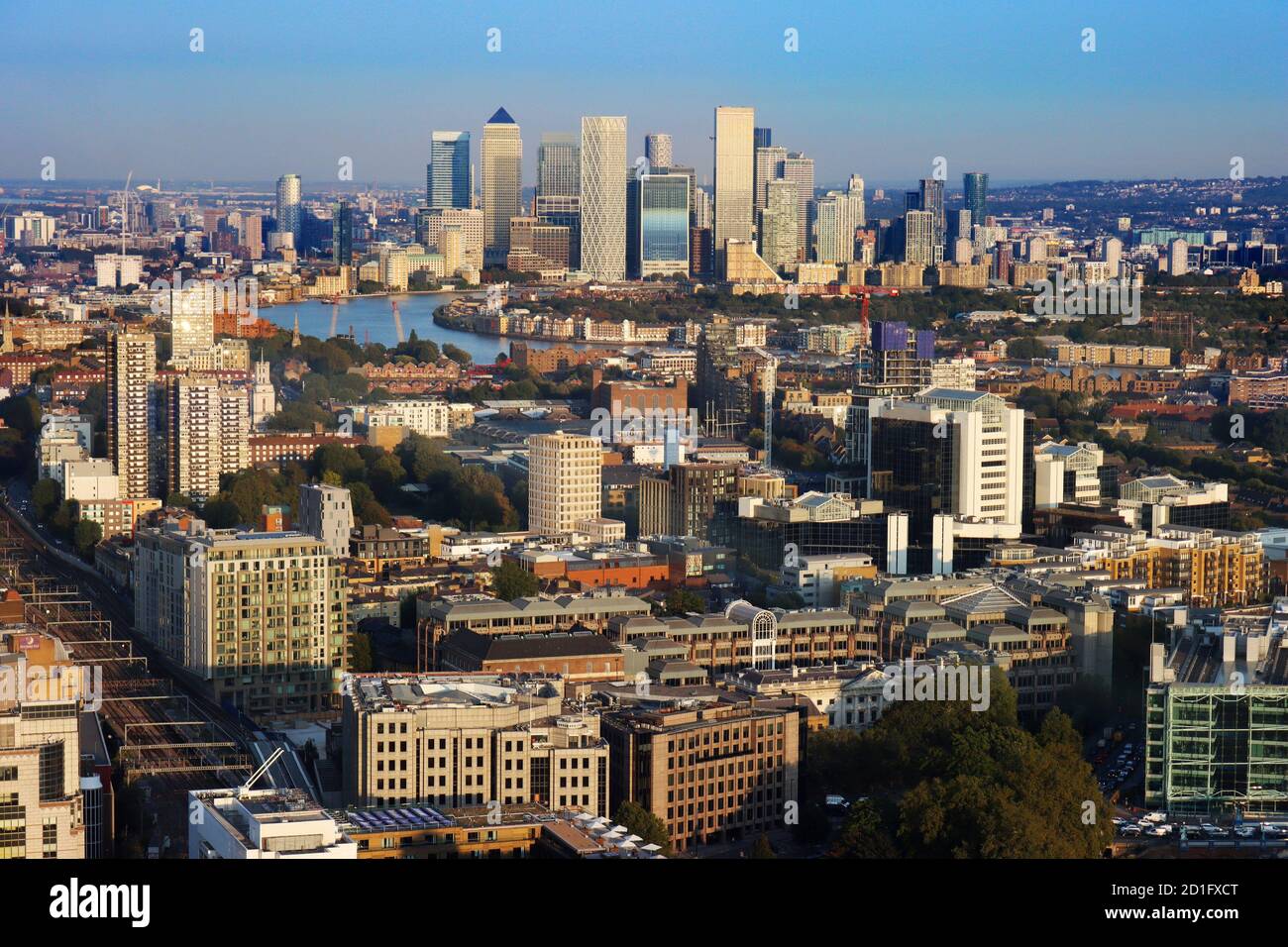 Horizon de Londres ; vue panoramique aérienne , Royaume-Uni Banque D'Images