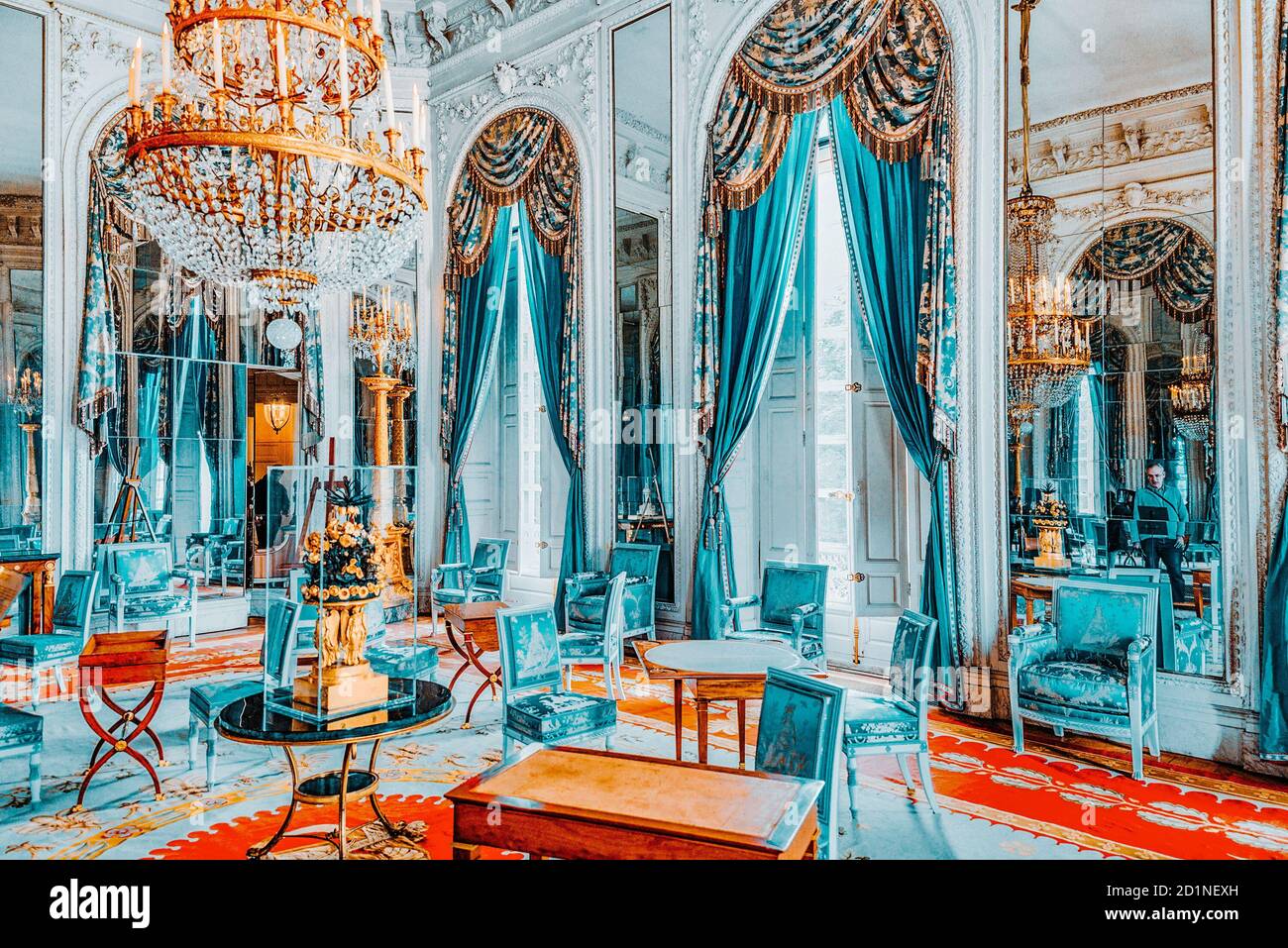 VERSAILLES, FRANCE - Juillet 02, 2016 : Appartements dans le Grand Trianon.Salon Ice Lounge (salon des glaces). Château de Versailles. La France. Banque D'Images