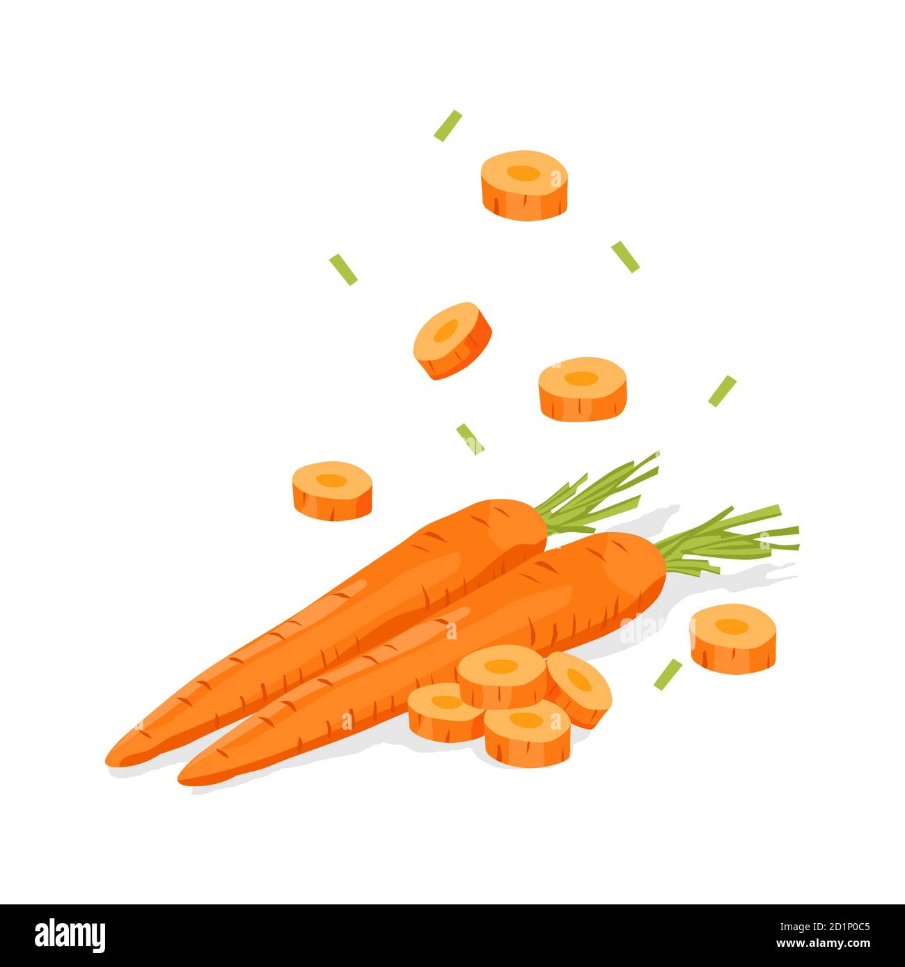 Vecteur de chute de carotte de légumes frais sur fond blanc Illustration de Vecteur