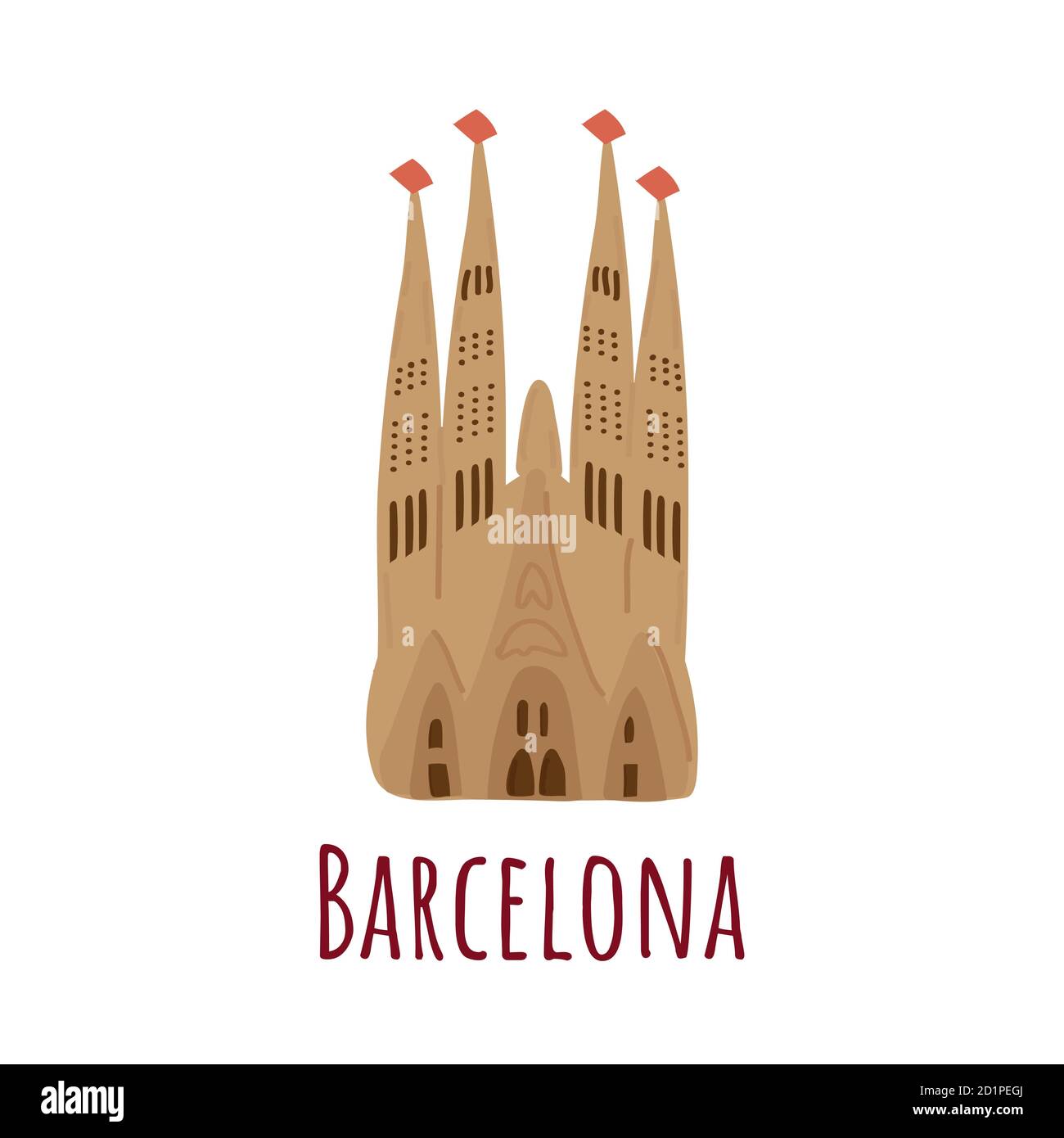 Illustration vectorielle de la Sagrada Familia isolée sur fond blanc Illustration de Vecteur