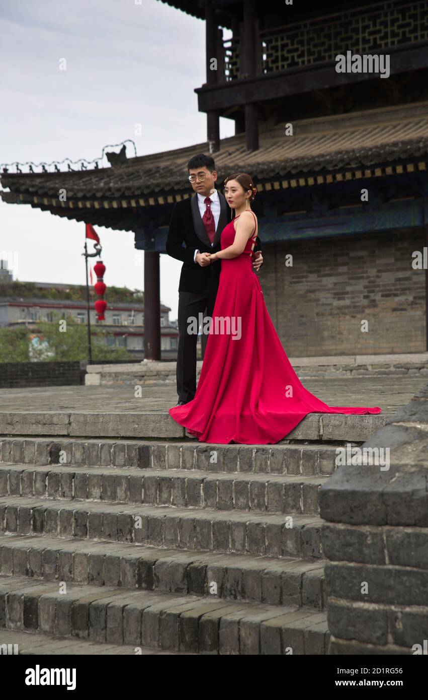 Photo avant mariage tendance, Xi'an, Chine Banque D'Images