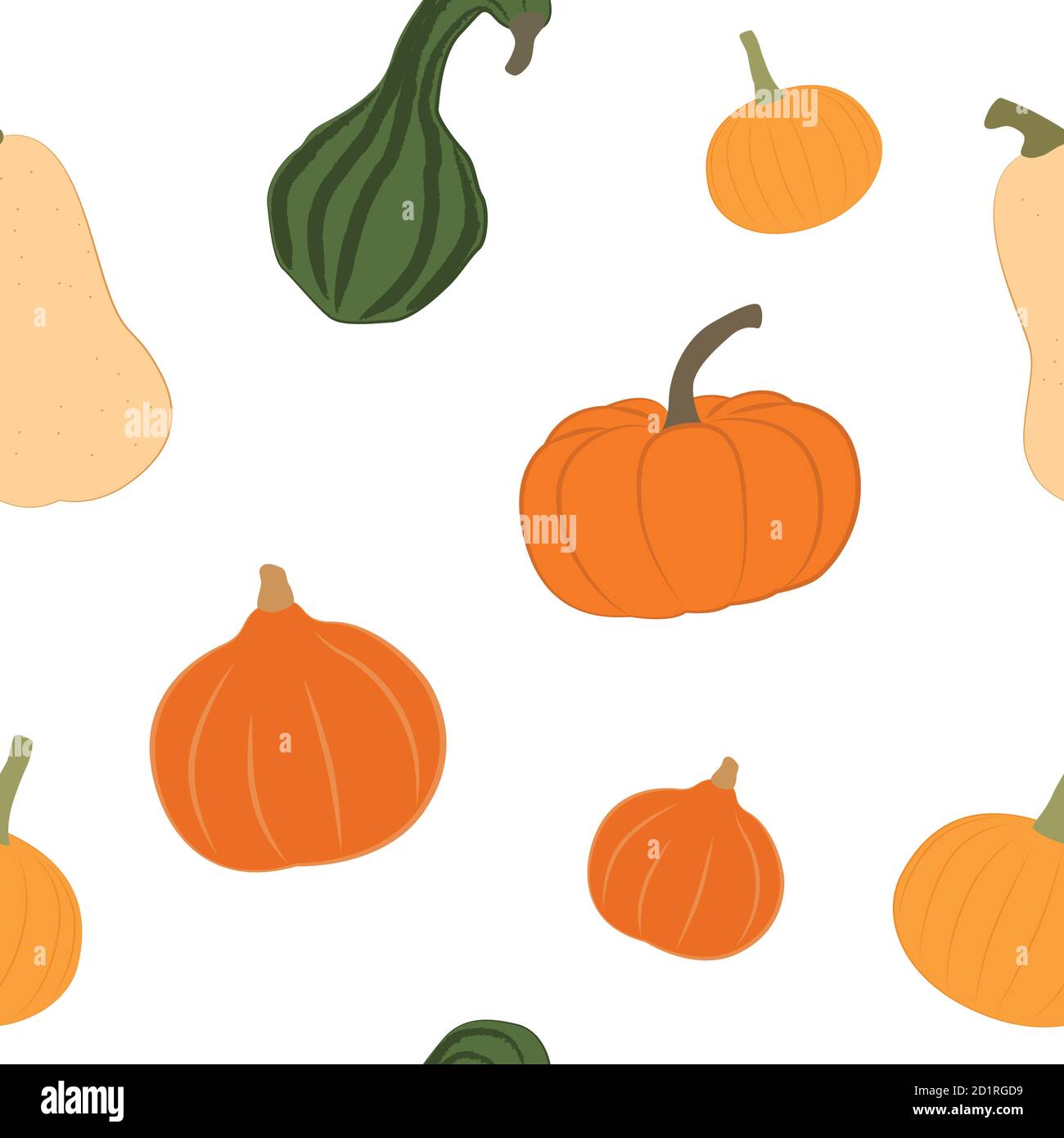 ensemble de citrouilles d'automne à motif sans couture isolé sur une illustration vectorielle blanche EPS10 Illustration de Vecteur