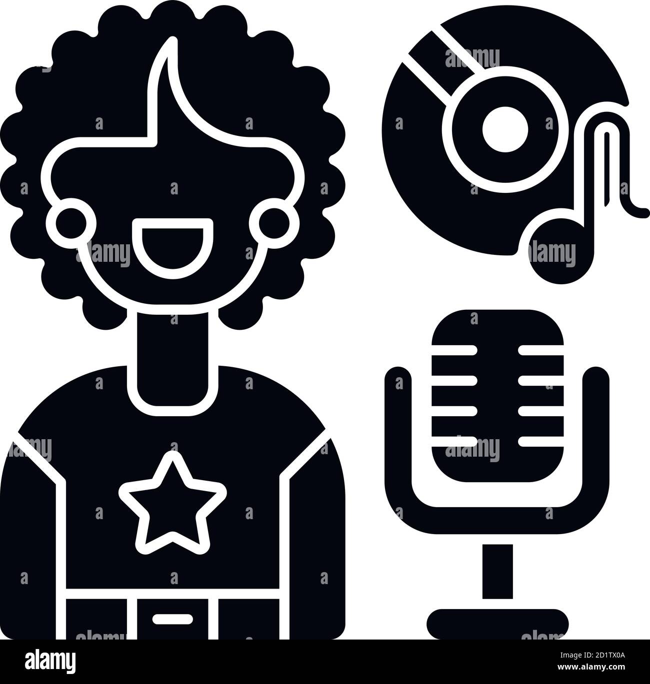 Icône de glyphe noir Soul Music Illustration de Vecteur