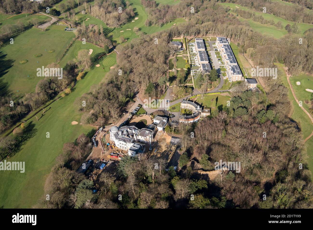 Sundridge Park Mansion and Landscape Park, a Humphry Repton and John Nash commission, Sundridge Park, Bromley, Londres, 2018, Royaume-Uni. Vue aérienne. Banque D'Images