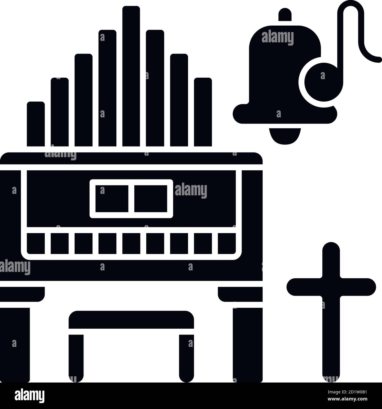 Icône de glyphe noir de musique religieuse Illustration de Vecteur