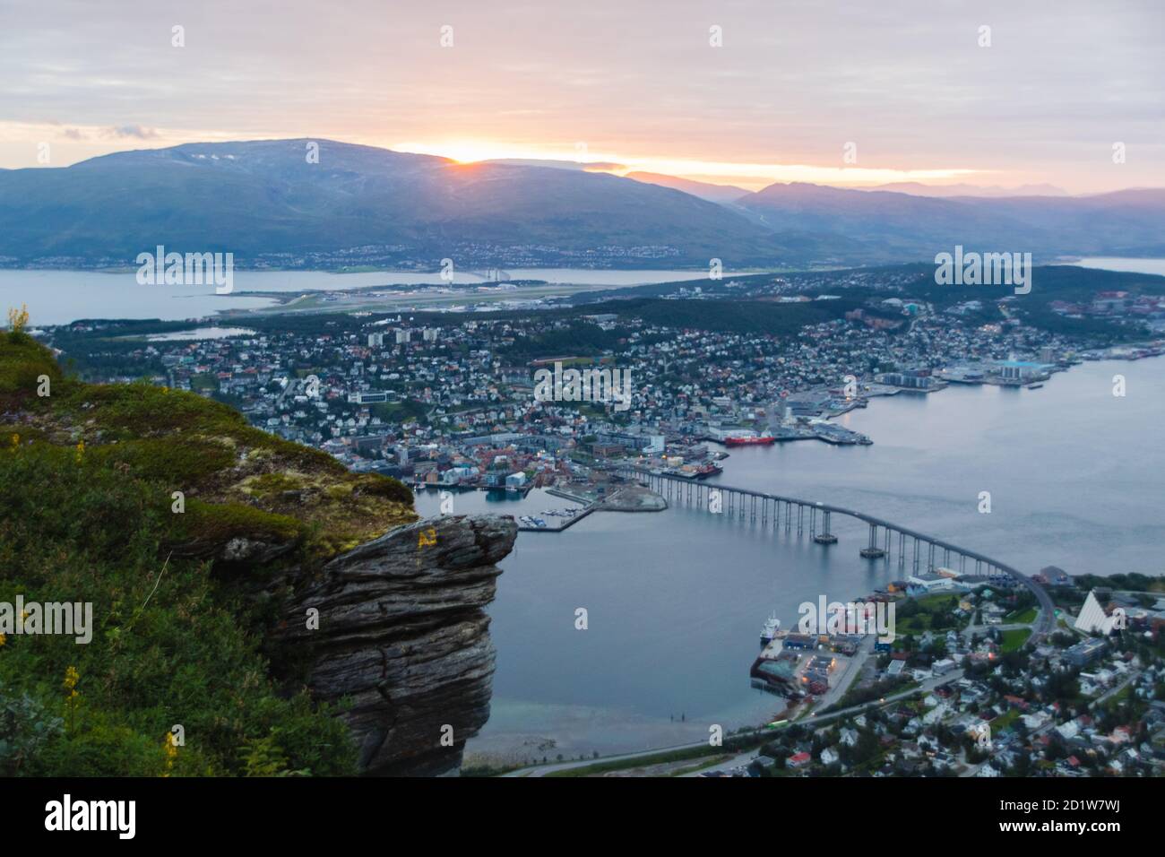 Tromsø au coucher du soleil Banque D'Images