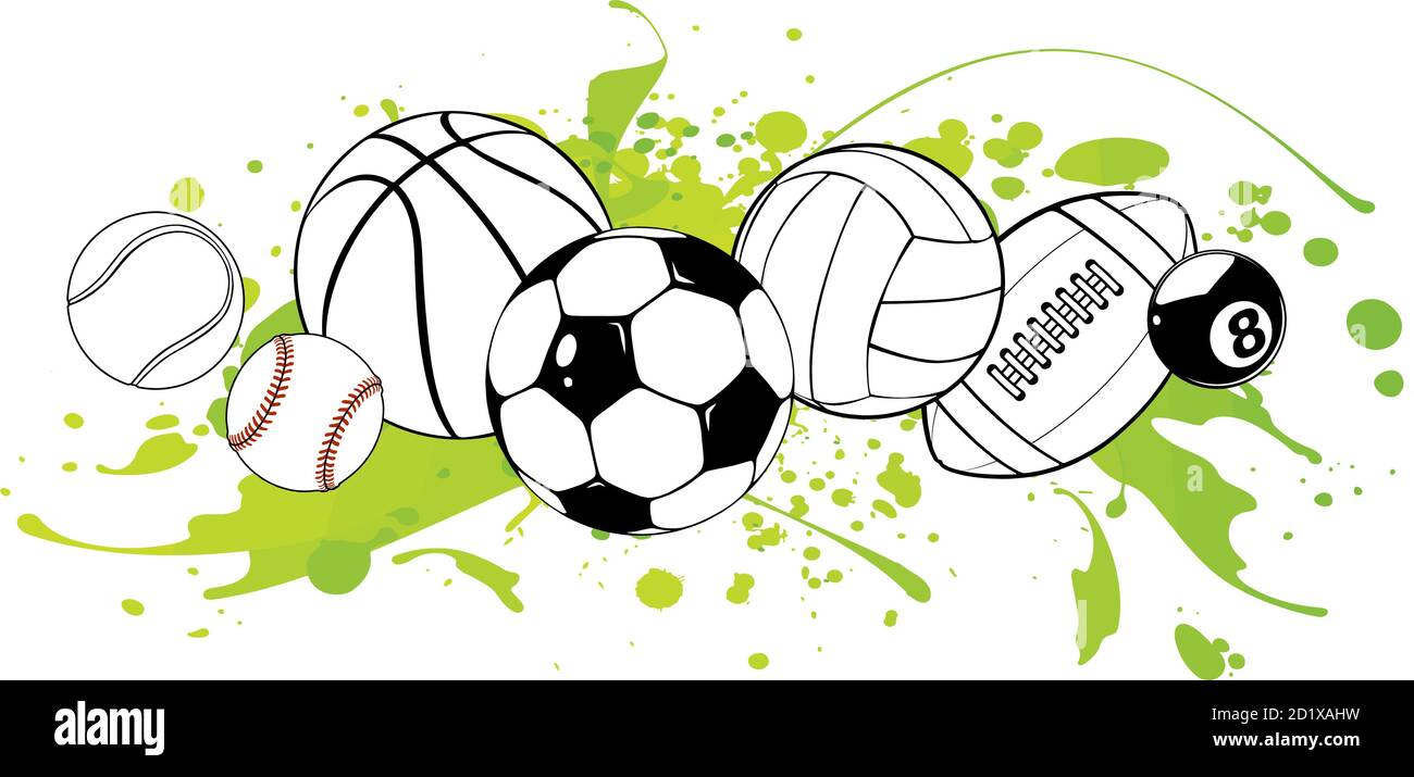 Balles de sport sur fond de couleur. Illustration vectorielle Illustration de Vecteur