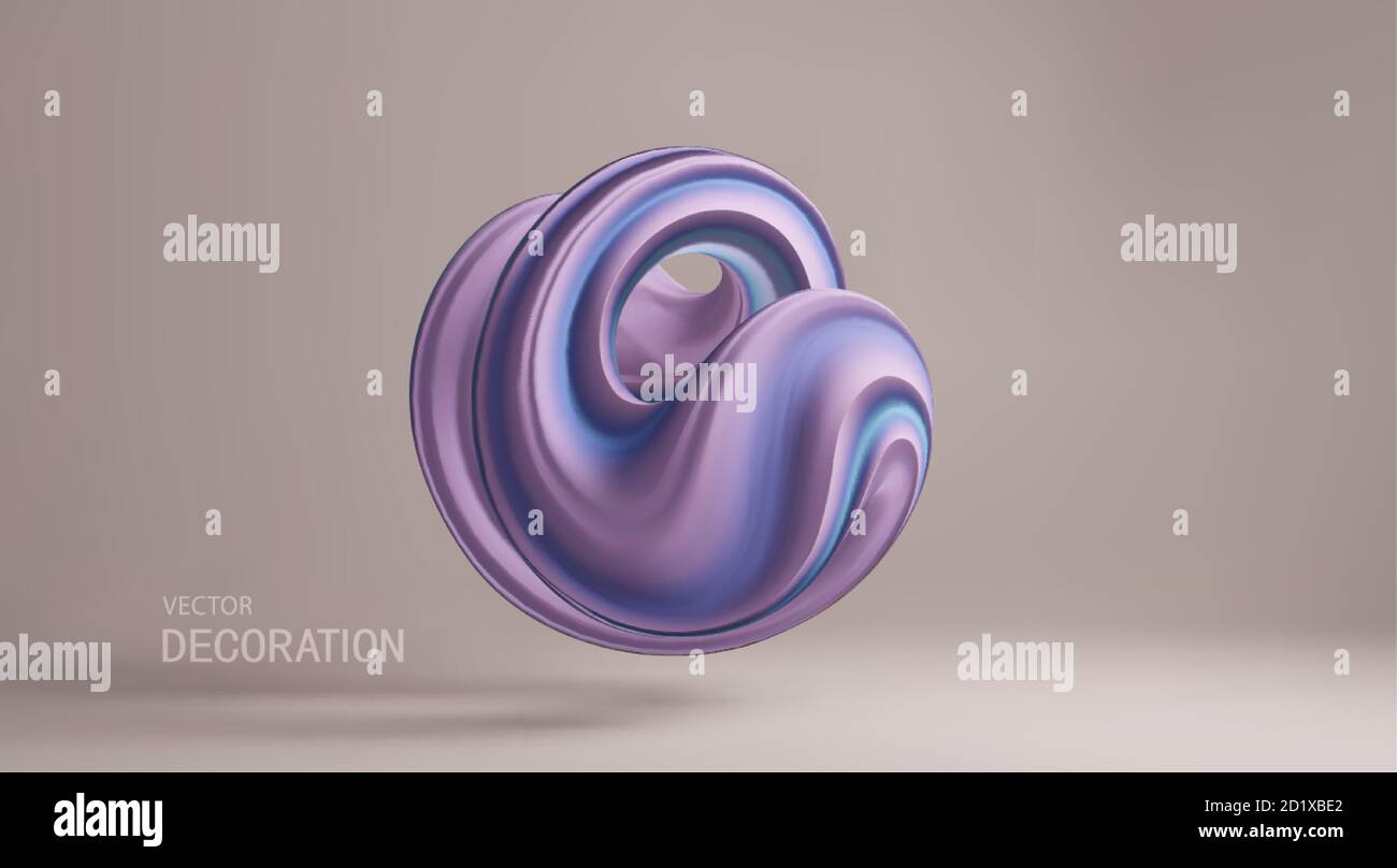 Abstrait, volumétrique forme tridimensionnelle isolée sur fond beige. Illustration 3d du concept moderne Vector. Illustration de Vecteur