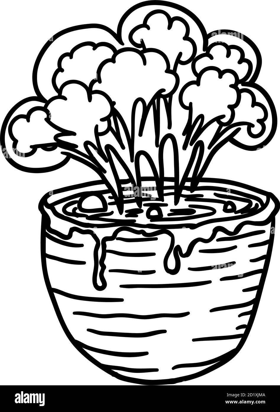 TVA avec poison, potion Halloween gribouilles. Illustration vectorielle isolée dans un style de dessin de contour ou de contour pour la conception de pages de livre de coloriage. Illustration de Vecteur