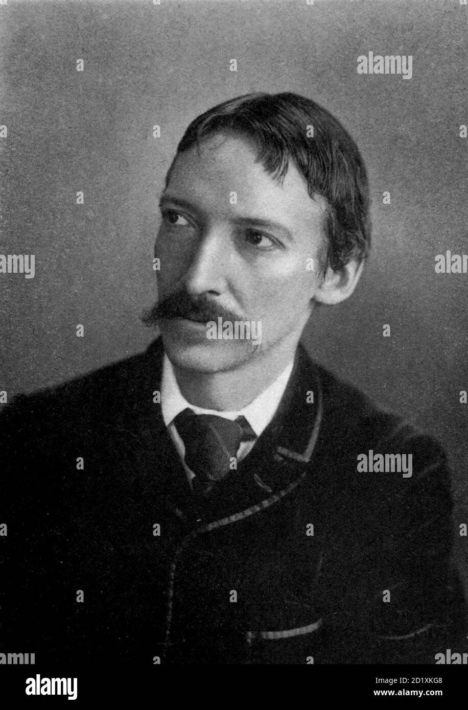 ROBERT LOUIS STEVENSON (1850-1894) romancier, poète et voyageur écossais Banque D'Images
