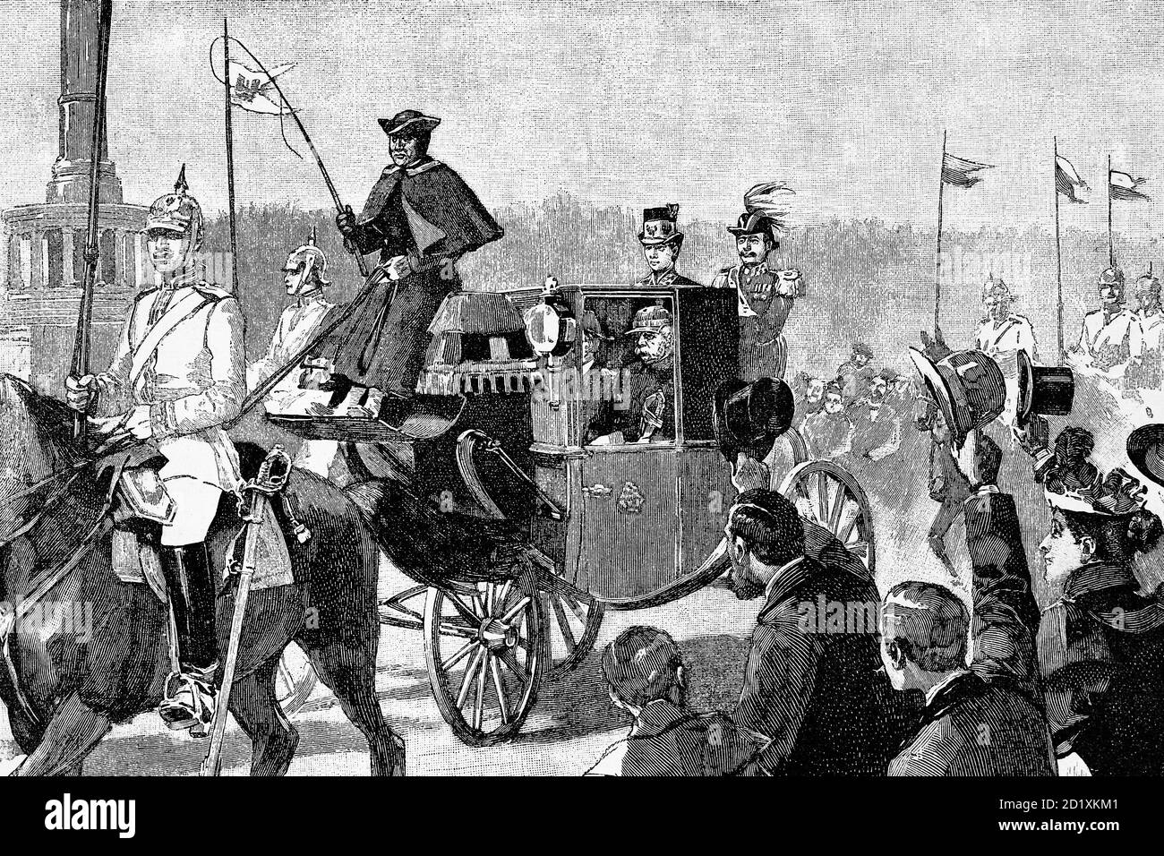 Visite du prince de Bismarck à l'empereur Guillaume à Berlin. Otto von Bismarck, chancelier de l'empire allemand. 1815-1898. Illustration ancienne. 189 Banque D'Images